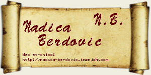 Nadica Berdović vizit kartica